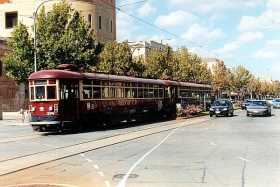 The Glenelg tram arrives in Adelaide