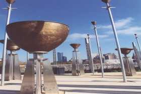 The Federation Bells in Birrang Mar park by the Yarra River