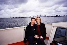 Heather and Mike on the Williamstown-St Kilda ferry on Port Phillip Bay, Melbourne