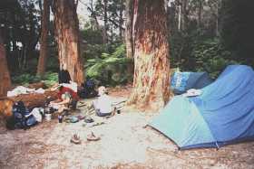Jo, Lucy and Rod at Sealers Cove camp in Wilsons Promontory