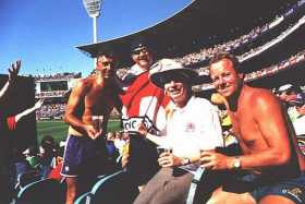 Steve, Fil, me, Andrew at 4th Test, MCG