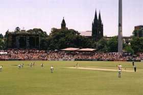 England batting versus Australia in the second test at the Adelaide Oval