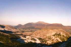 Skiddaw and its neighbouring fells bask in the morning sun