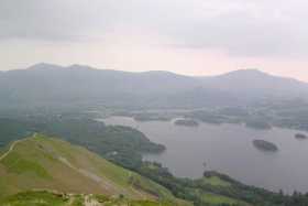 A view of Derwent Water and Keswick nestled under the Skiddaw massif, from Cat Bells A view of Derwent Water and Keswick nestled under the Skiddaw massif, from Cat Bells