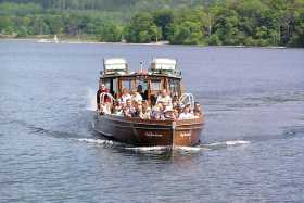 The Derwent Launch arrives to ferry us to Keswick