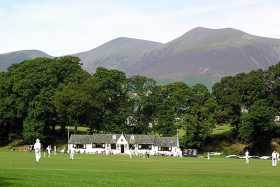 Keswick cricket under the gaze of Skiddaw