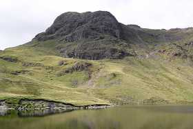 Harrison Stickle, highest of the Langdale Pikes, from Stickle Tarn Harrison Stickle, highest of the Langdale Pikes, from Stickle Tarn