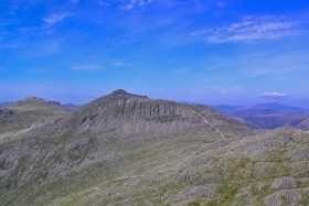 Bow Fell and Esk Pike from Crinkle Crags Bow Fell and Esk Pike from Crinkle Crags