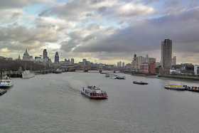 East along the Thames from Waterloo Bridge
