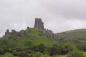 Corfe Castle, near Swanage, was ruined in the English Civil War