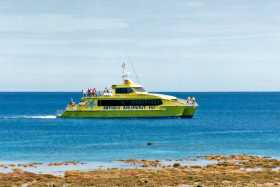 The Yellow Boat makes its daily stop at Naviti