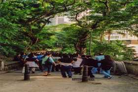 Sunday is a day off for all the migrant domestic workers in Hong Kong - the city's parks and open spaces become an outdoor social centre