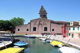 The church of San Martino and its precariously leaning tower, on the Venetian island of Burano The church of San Martino and its precariously leaning tower, on the Venetian island of Burano