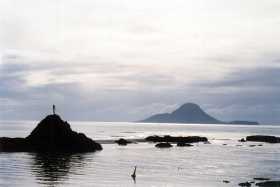 Volcanic Whale Island in the Bay of Plenty from Whakatane harbour