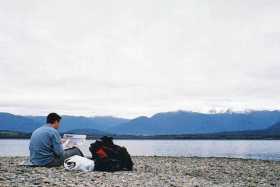 Lunchtime at Lake Brunner - peace and quiet amidst natural beauty Lunchtime at Lake Brunner - peace and quiet amidst natural beauty