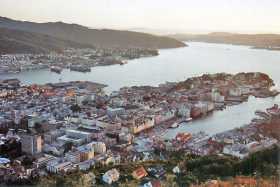 Sunset over the city of Bergen Sunset over the city of Bergen