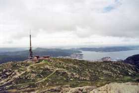 A view of Ulriken from the other side, with Bergen peeking out below A view of Ulriken from the other side, with Bergen peeking out below