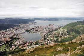 A view of Bergen from the Ulriken cable car A view of Bergen from the Ulriken cable car