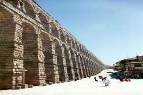 The magnificent Roman aquaduct at Segovia The magnificent Roman aquaduct at Segovia