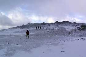 A hard winter's day on the summit plateau to Glyder Fawr A hard winter's day on the summit plateau to Glyder Fawr