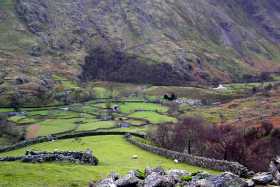 The verdant slopes in the Pass of Llanberis The verdant slopes in the Pass of Llanberis